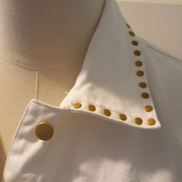 Vintage 1980s I.B.Diffusion white denim jacket - Picture 3 of 4